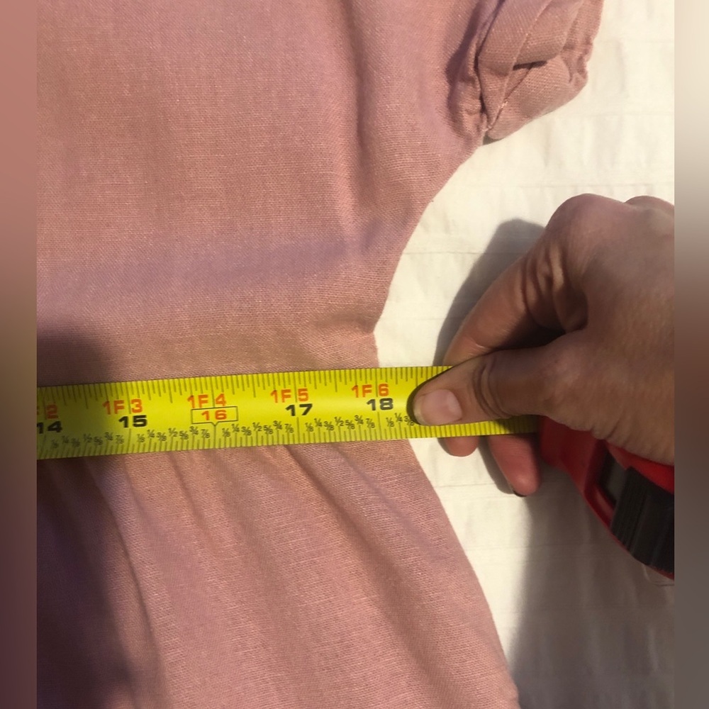 Briggs Dress Womens Size M Pastel Pink Rose Linen Blend Cottagecore Casual - Picture 10 of 11